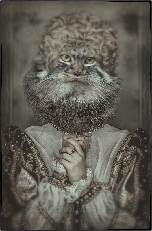 Antique photograph of a "cat woman", perhaps a freak