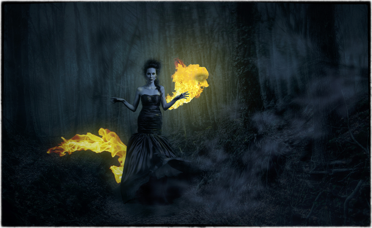 a conceptual photo illustration by michael maersch titled the witch, black magic